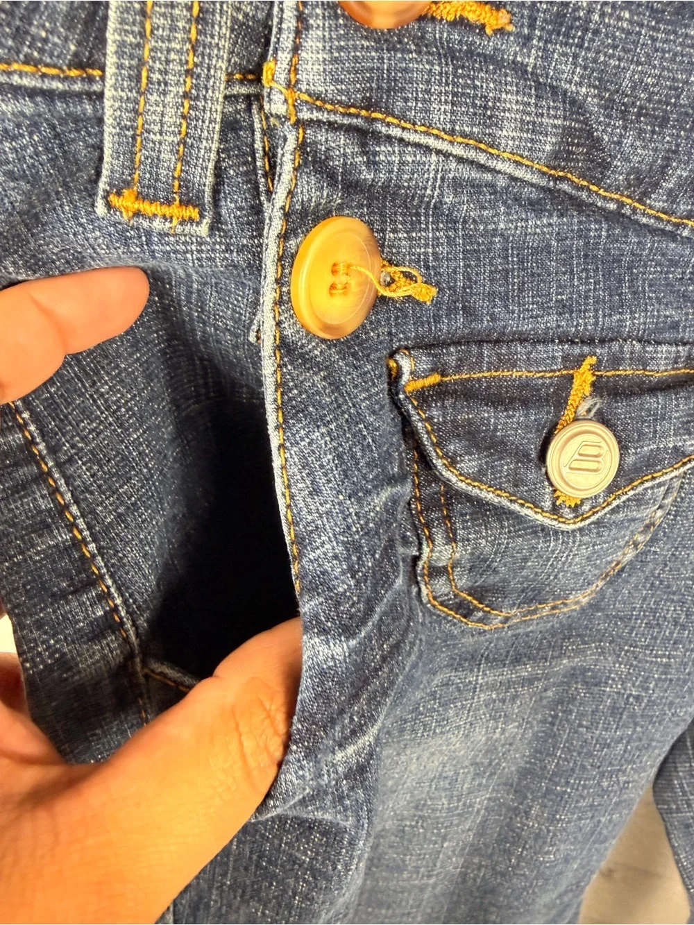 Bricos Jeans Women’s Size 9 Sailor Button‎ Pocket Bootcut Stretch Denim Jeans